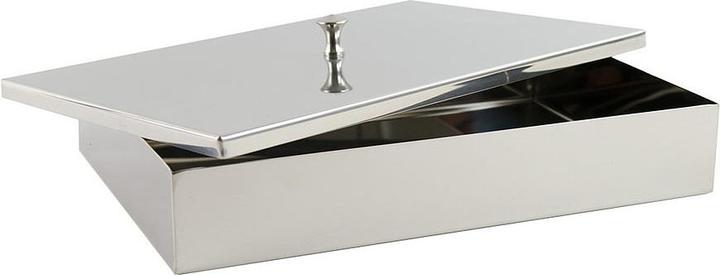 Produktbild Teqler Instrumentenschale Edelstahl mit Knopfdeckel extra-gross 30x20x5cm (LxBxH)