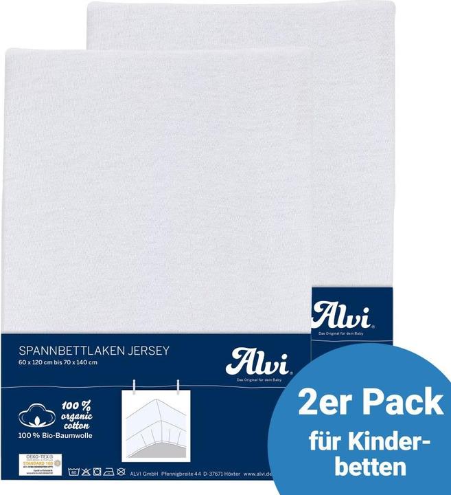Image du produit Alvi Draps-housses Drap-housse, lot de 2, en coton biologique pour (70 x 140 cm)