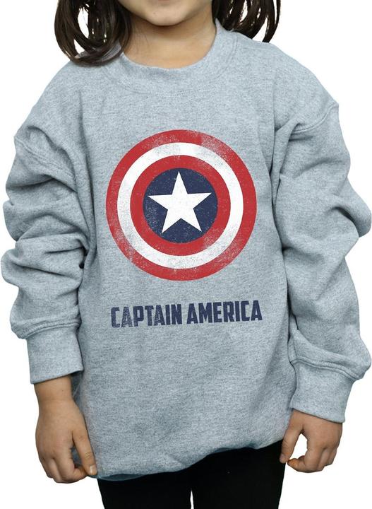 Produktbild Captain America Shield Text Sweatshirt Mädchen (140, 146)