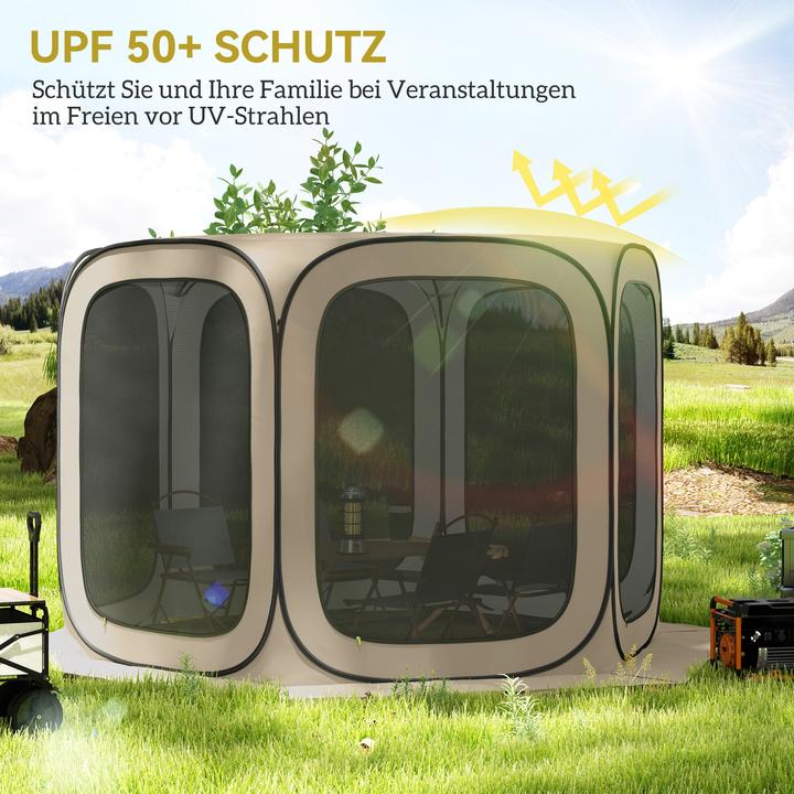 Produktbild Outsunny Campingzelt Oxfordstoff, Stahldraht Khaki (Wurfzelt)
