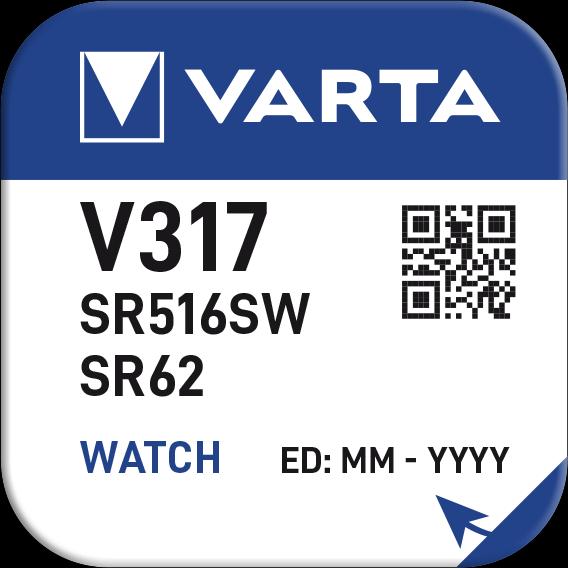 Image du produit Varta V317 / SR516SW - 10 Uhrenbatterien (10 pcs, SR62, 10.50 mAh)