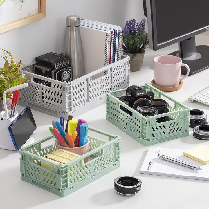 Actual product image InnovaGoods 3x stackable and foldable storage boxes (20 x 15 x 9 cm, 30 x 20 x 12 cm)