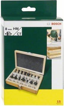 Produktbild Bosch Zubehör HM-Fräser-Set mit 8 mm Schaft, 15-teilig