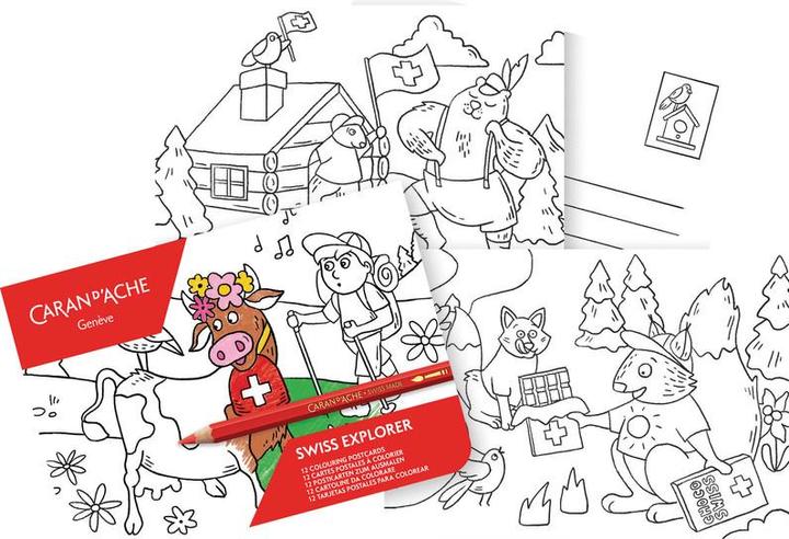 Actual product image Caran d'Ache Swiss Explorer Karten zum Ausmalen (A6, Soft cover)