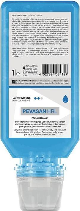 Paul Voorman Handreinigung Pevasan HRL 1 l silikonfrei, pH-Hautneutral Softflasche PAUL VOORMANN (Flüssigseife, 1000 ml)