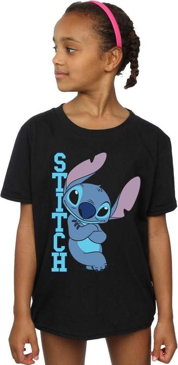 Actual product image Disney Girls Lilo And Stitch Posing Cotton T-Shirt (140, 146)