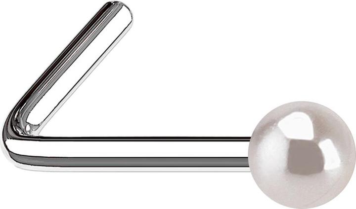 Image du produit Star Piercing Nasenstecker gewinkelt mit Perle pink (Acier chirurgical 316L, sans laiton)