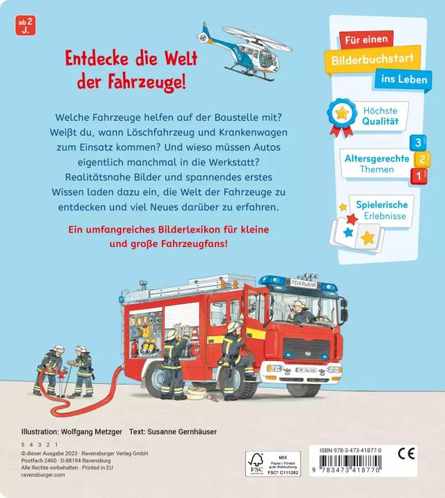 Produktbild Ravensburger Mein grosses Bilderlexikon: Alles über Fahrzeuge (Deutsch, Susanne Gernhäuser, Wolfgang Metzger, 2023)