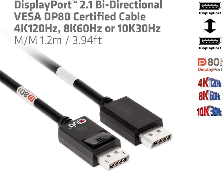 Immagine prodotto Club 3D DisplayPort – DisplayPort (1.20 m, DisplayPort)