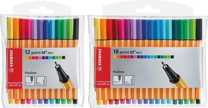 Produktbild STABILO point 88 Mini Fineliner (Mehrfarbig, 18 x)