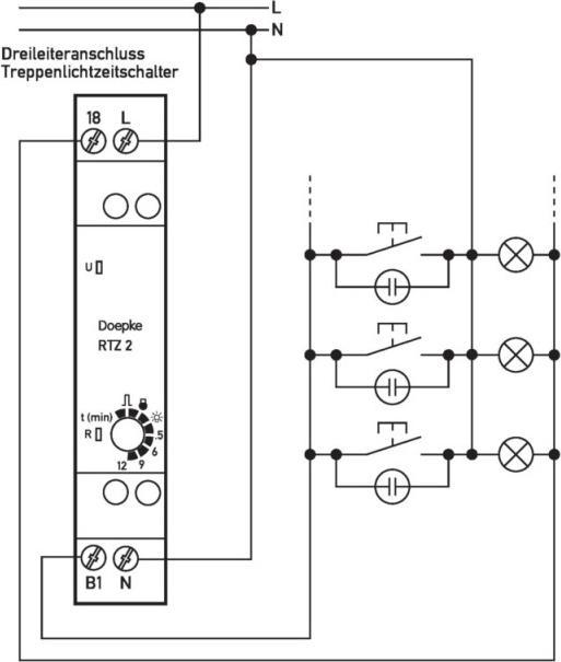 Actual product image Doepke DOEP RTZ2 Staircase lighting timer 230VAC 1 NO TW 1