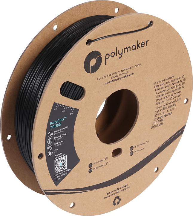 Polymaker PolyFlex TPU95 (TPU, 1.75 mm, 750 g, Schwarz)
