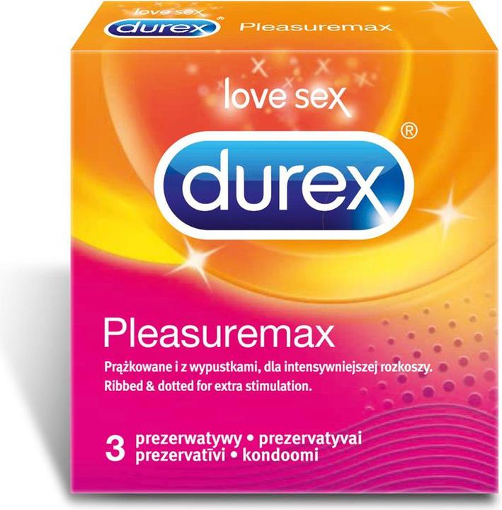 Actual product image Durex Pleasuremax ribbed condoms with tabs 3pcs (3 pcs.)