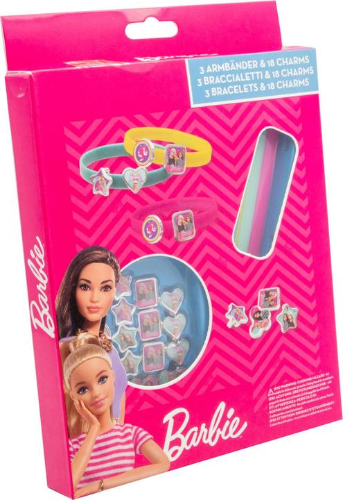 Produktbild Barbie 3 Plastikarmbänder mit 18 Charms