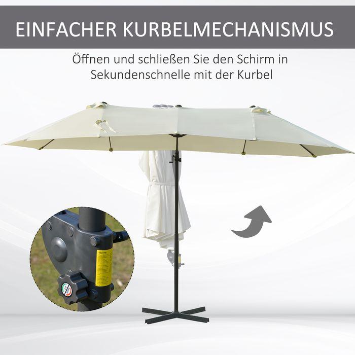 Actual product image Swisshandel24 Double lampshade, crank metal cream white 440 x 270 x 250 cm (2.70 m)