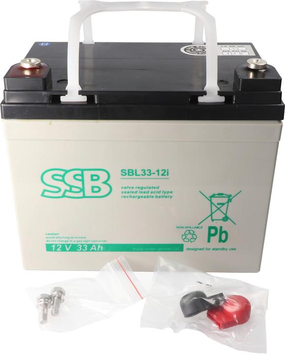 Produktbild SSB SBL33-12i 12V 33Ah Bleiakku AGM Blei Gel Akku (12 V, 33 Ah)