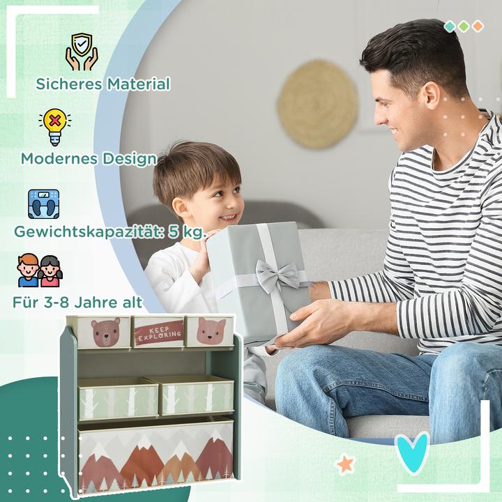 Actual product image Hexbots Kinderzimmerregal MDF, Vliesstoff Grün
