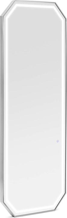Produktbild Physa Friseurspiegel mit LED-Beleuchtung 180 x 70 cm extra flach achteckig silberner Rahmen (180 x 70 cm)