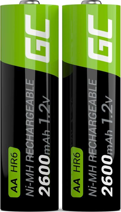 Produktbild GreenCell GR05 - Wiederaufladbarer Akku - AA - Nickel-Metallhydrid (NiMH) - 1,2 V - 2 Stüc (2 Stk., AA, 2600 mAh)