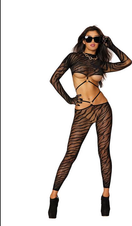 Image du produit Dreamgirl Bralette et legging Diamond - One Size - Black (Taille unique)