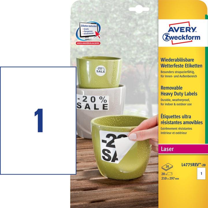 Actual product image Avery Weatherproof labels, removable