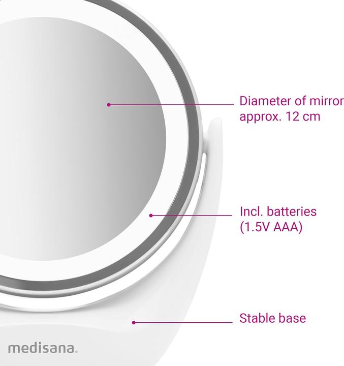 Actual product image Medisana CM 835 2in1 Cosmetic mirror, Ø 12 cm
