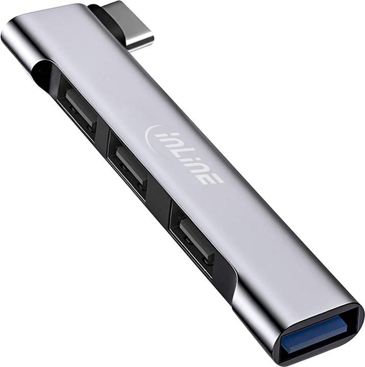 InLine Hub USB-C sottile, 4 porte, USB 3.0 + 3x USB 2.0, design sottile (USB-C, 4 Porti)