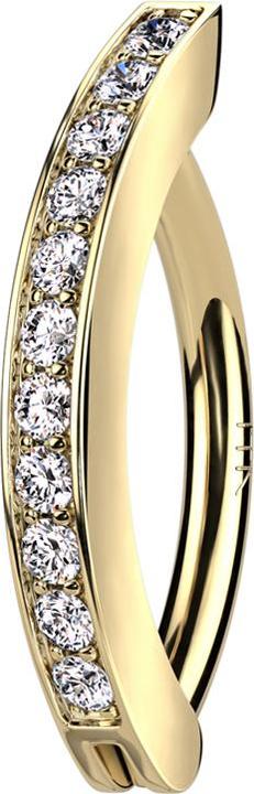 Produktbild Star Piercing Banane klappbar 14k gold Schild Kristalle silber (ohne Messing, 14k Gold)