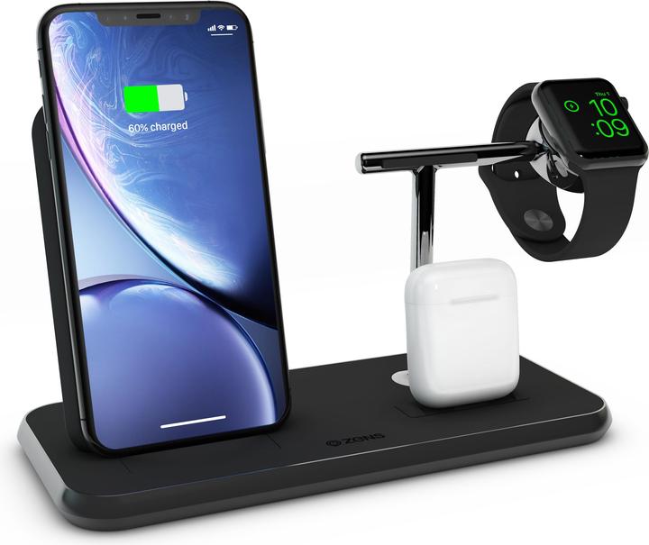 Zens Aluminium Dual Wireless Charger+Dock+Watch 10 (20 W)