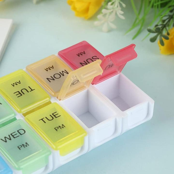 Actual product image Cbx Tablettenbox, Pillenbox 7 Tage - Morgen und Abend Rainbow