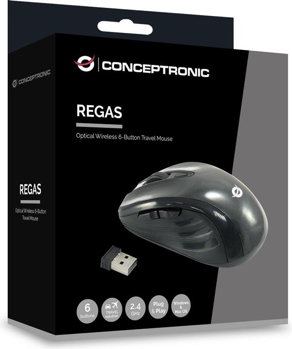 Immagine prodotto Conceptronic Mouse USB ottico senza fili a 6 pulsanti da viaggio sw (Senza fili)