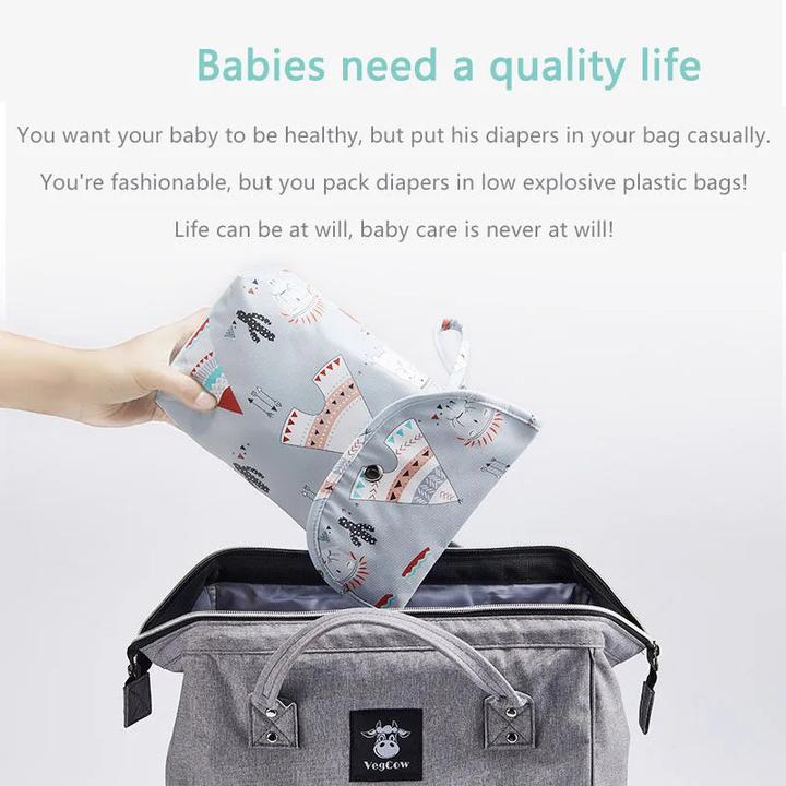 Actual product image Only-Bags.Store Baby Nappy Bag Organiser Reusable Waterproof Wet/Dry Cloth Bag Mummy Storage