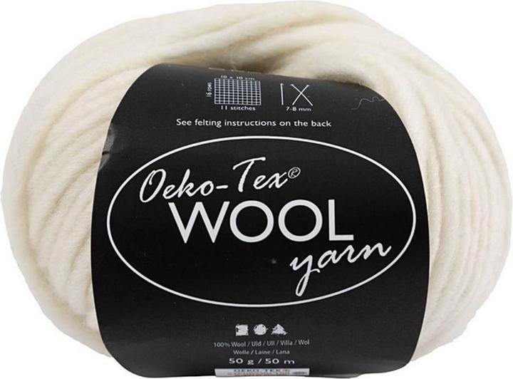 Produktbild Creativ Company Wolle Oeko-Tex 50 g, Crème (50 m)