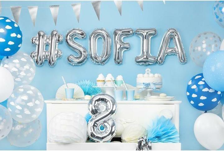 Actual product image Partydeco Balloons clouds blue/white Ø 30 cm, 6 pieces (6 x)