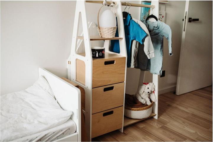 Image du produit Duck Woodworks Porte-manteau pour enfants avec tiroirs