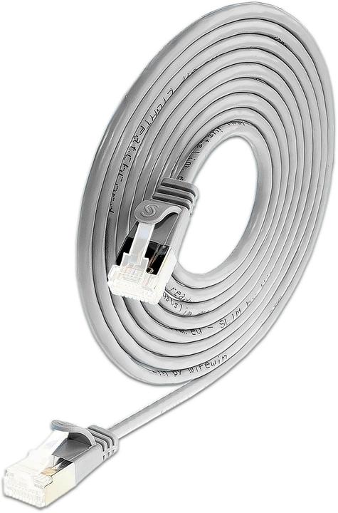 SLIM Slimpatchkabel RJ-45, Cat 6A, U/FTP, 3 m, Grau, 36-Pack (U/FTP, CAT6a, 3 m)