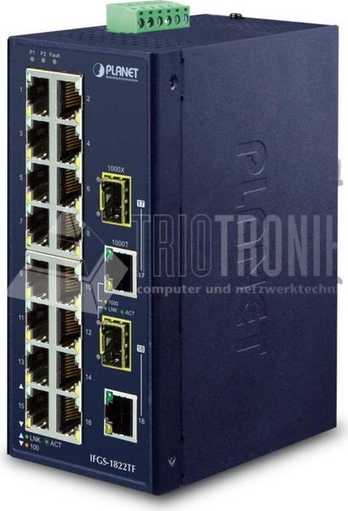Immagine prodotto Planet IFGS-1822TF Interruttore di rete Fast Ethernet (10/100) (16 Porti)