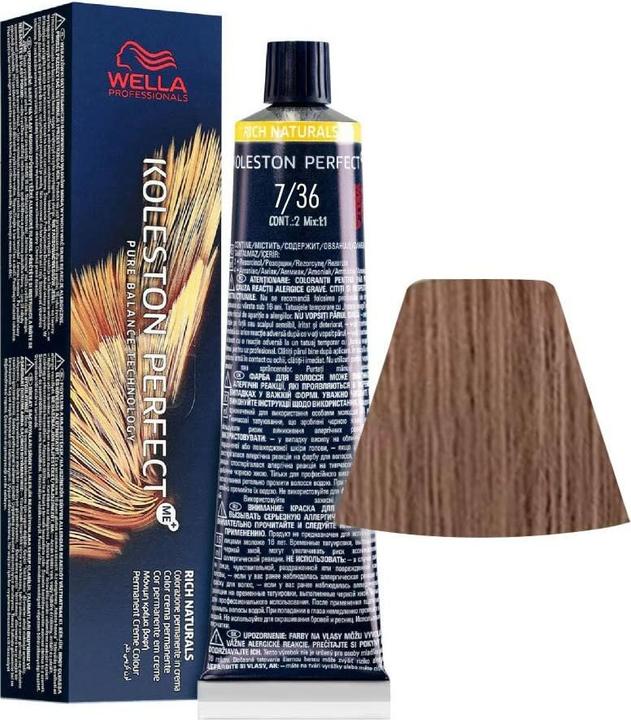 Produktbild Wella Koleston Perfect Me Rich Naturals 7/36 Medium Golden Blonde Violet 60ml (7, 36 Medium Golden Blonde Violet)