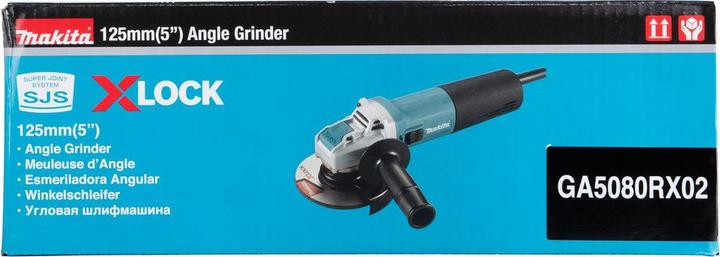 Produktbild Makita Ø125mm Winkelschleifer X-LOCK GA5080RX02 1.400 Watt+ Schutzhaubenabdeckung