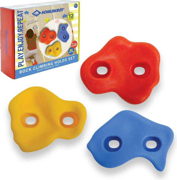 Actual product image MTS Schildkröt® children's climbing holds, 12 holds for bouldering in 3 different shapes. shapes, for (Multicolor)