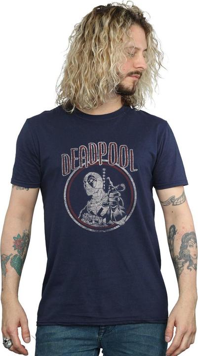 Actual product image Mens Deadpool Vintage Circle T-Shirt (XXL)