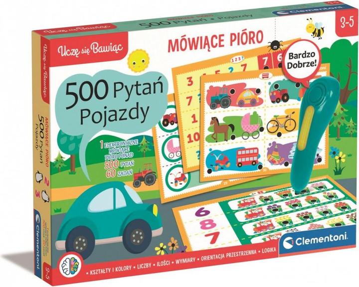 Immagine prodotto Clementoni Gioco Penna Parlante 500 Domande Veicoli