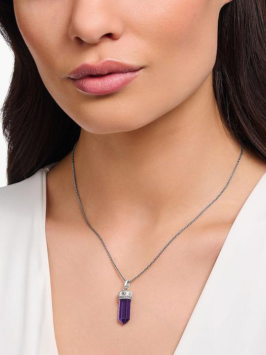 Image du produit Thomas Sabo Pendentif avec facettes imitation améthyste argent noirci (Argent 925)