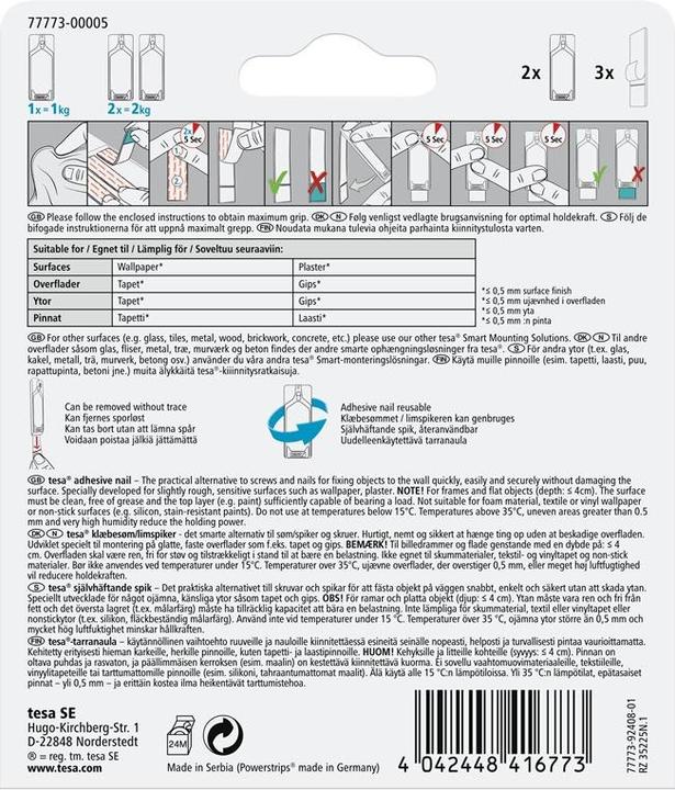 Produktbild tesa 77773 MOUNTING SYSTEM. 2X1KG