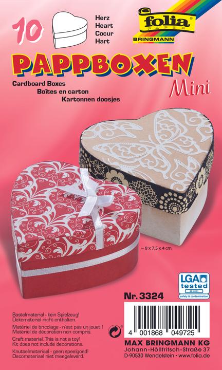 Immagine prodotto Folia Set di scatole di cartone Mini HEART, naturale (Scatola da regalo, 10 x)