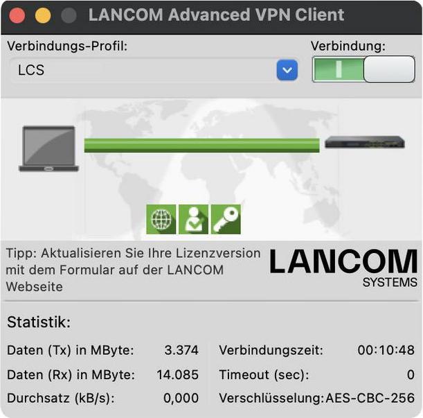 Actual product image Lancom Systems Upgrade Advanced VPN Client MAC (1 License)
