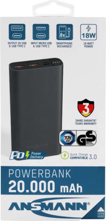 Actual product image Ansmann Powerbank (10000 mAh, 18 W, 37 Wh)
