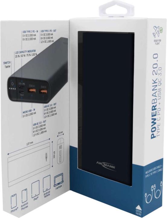Actual product image Ansmann Powerbank (10000 mAh, 18 W, 37 Wh)