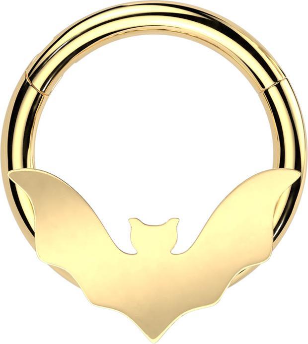 Produktbild Star Piercing Micro Segmentring klappbar vergoldet Fledermaus (ohne Messing, Chirurgenstahl 316L)