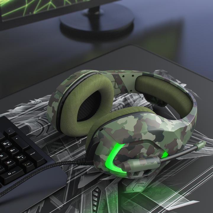 Actual product image CSL Gaming headset, USB "GHS-103" camouflage with microphone, over-ear headphones for PC, PS4 / 4 Pro (Cable)